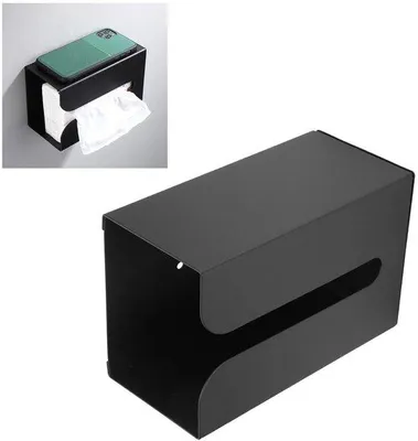 Produktbild von Schwarze Küchen-Tuchbox, Wandhalter für Haushaltszwecke