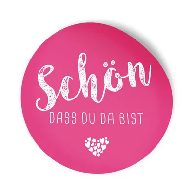 Produktbild von itenga 24x Sticker Aufkleber "Schön dass du da bist" pink