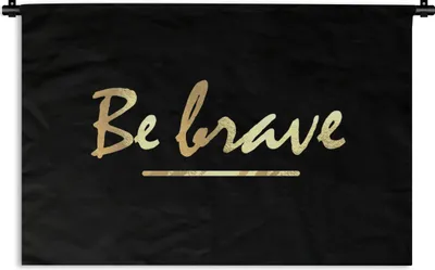 Produktbild von MuchoWow® Wandteppich Wandbehang Zitate - Gold - Schwarz 120x80 cm Tapisserie Dekoration Wandtuch - Wanddekorationen - Wandtücher
