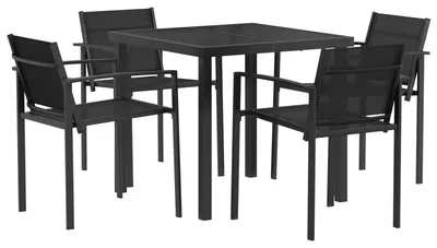Produktbild von Gartenmöbel Set 5 pcs Schwarz und Anthrazit 80 x 80 x 73 cm