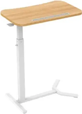 Produktbild von ESMART EAS-121WM 60 x 38 cm Ahorn - Mobiler stufenlos pneumatisch höhenverstellbarer Beistelltisch 66-106 cm für Couch, Bett, Kinderzimmer und Homeoffice