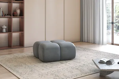 Productafbeelding van Design fauteuil DARCY, 85x85 cm, bekleed met stof Salvador, kleur grijs