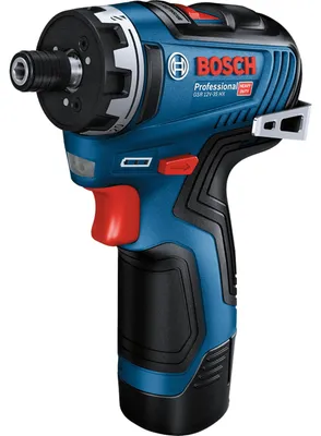 Obrázek produktu pro Bosch GSR 12V-35, Elektrický šroubovák, Rukojeť pistole, Rychloupínací, Černá, Modrá, Červená, Bezkartáčový, Opasková spona