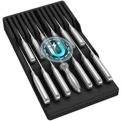 Magnetischer Messenhalter für 12 Messen, 42x23x5 cm, schwarz