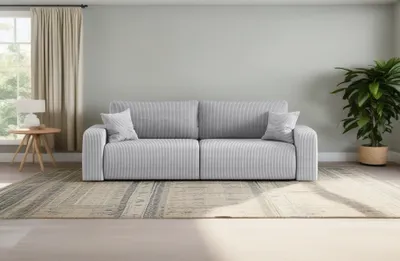 Image de Canapé-lit MILANO et coffre de lit Tissu Poso Gris