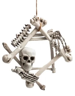 Zdjęcie produktu dla Dekoracja na Halloween: gotycki wieniec ze szkieletem
