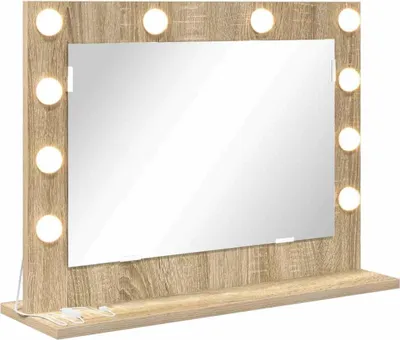 Image de Miroir de vanité Rectangulaire Chêne Sonoma 60 x 45 x 18 cm