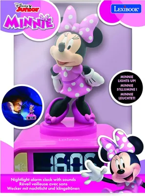 Zdjęcie produktu dla Budzik z lampką nocną Minnie 3D