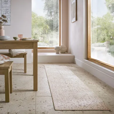 Waschbarer Teppich Medallion Muster - Orientalisch - Wohnzimmer_Beige_Läufer_#sku_SAF503119379277#