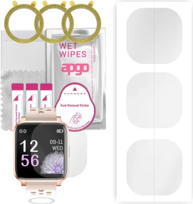 Produktbild von apgo 3 Stück Schutzfolie, klar, kompatibel mit Rubicon RNCE58 Smartwatch, Hydrogel Displayschutzfolie mit Positionierhilfe, Displayfolie, robust und kratzfest