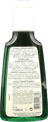 Produktbild von RAUSCH Ginseng Caffeine Shampoo, 200 ml, Shampoo, Nicht-professionell, Frauen, Alle Haare, Haarausfall, Anti-Haarausfall, Verdichten, Verstärkung