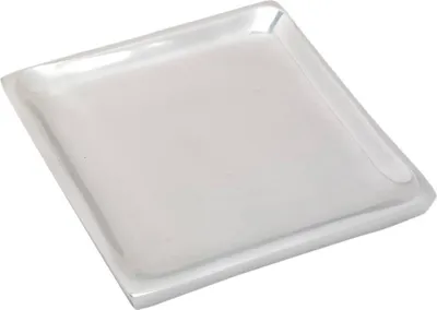 Produktbild von Alu Kerzenteller Viereckig 9x9cm Innen Silber Poliert Kerznehalter Untersetzer