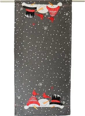 Produktbild von Tischläufer ALICIA Schneemänner Stick Polyester grau 40 x 85 cm