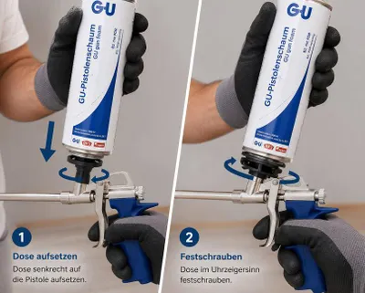 Produktbild von GU Bauschaum Montageschaum Pistolenschaum 1-K B2 500 ml grau H-01106-00-0-0
