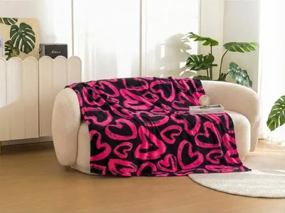 Produktbild von Mikrofaser-Plüschdecke AMORYS, rosa, Größe: 160 x 200 cm