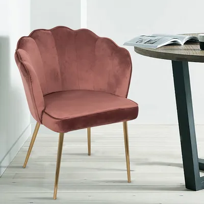 Produktbild von 360Home Loungestuhl, Ess- oder Schminkstuhl Blumenmuster-Design Besucherstühle Esszimmer Rosa