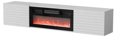 Immagine prodotto di Comodino RTV TULA 183x35x37 bianco opaco + camino nero