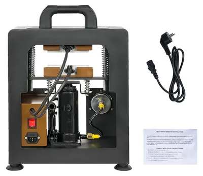 Image de Presse hydraulique manuelle de 5 tonnes, double plaque chauffante, 600 W, machine d'extraction de colophane, UE