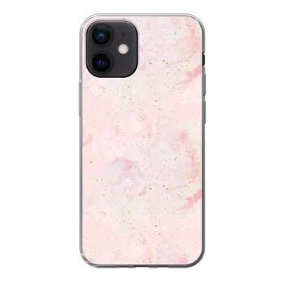 Produktbild von MuchoWow® Handyhülle Schutzhülle Hülle für iPhone 12 Marmor - Rosa - Glitter - Gold - Muster Silikon Softcase Handy Hülle - Schutzhülle