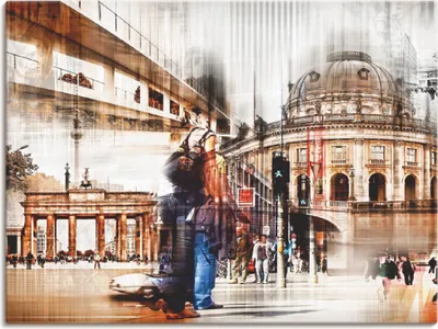 Produktbild von ARTland Leinwandbild Berlin Skyline Collage II Größe: 40x30 cm