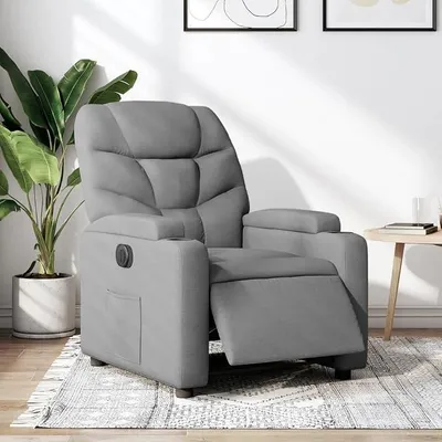 Produktbild von Relaxsessel Elektrisch Fernsehsessel Sessel mit Liegefunktion Ruhesessel Relaxsessel mit Verstellbarer Rückenlehne und Fußstütze Polstersessel bis 110kg Hellgrau Stoff