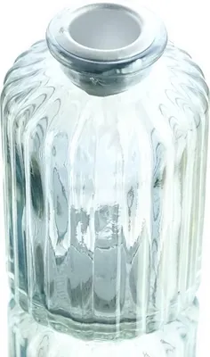 Produktbild von Stabkerzenhalter Grau mit Rippenrelief 9,7 cm - Glas