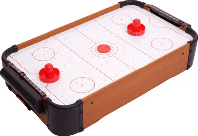 Produktbild von Mini Air Hockey MCW-J10, Tischspiel Lufthockey inklusive Zubehör, Holz 56x30x10cm