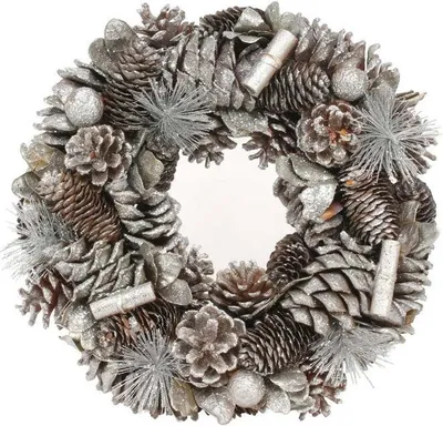 Produktbild von Silberner Weihnachtszauber Türkranz 30cm
