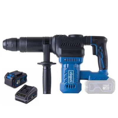 Produktbild von Scheppach Akku Abbruchhammer BC-AB1500-X - 20V | 9J | 3400 Schläge/min | SDS-Max | 360° Zusatzhandgriff | LED-Leuchte |inkl. 4Ah Akku + 2,4A Ladegerät
