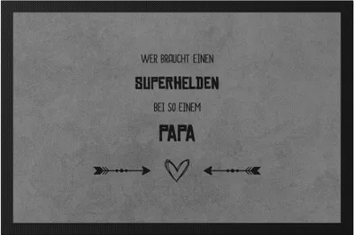 Produktbild von Wer Braucht Superhelden Fußmatte Bester Papa Der Welt Geschenkidee Vatertag Geburtstag