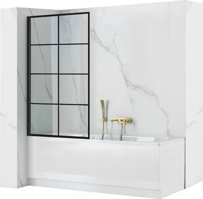 Produktbild von Rea Badewannenaufsatz Lagos-1 80 Black