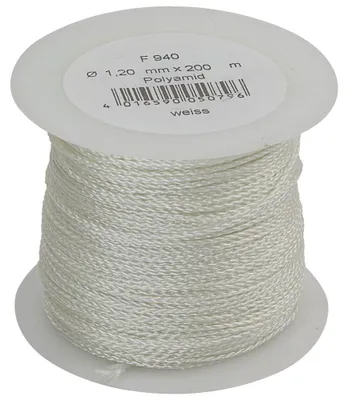 Obrázek produktu pro Vláknové lano, opletené, polyamid D 1,2 MM, 1,2 mm, 200 m, opletené (role 200 metrů)