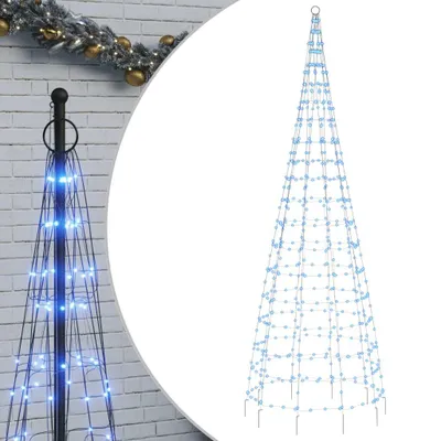 Image de vidaXL Sapin de Noël à LED pour mât de drapeau 550 LED bleu 300 cm