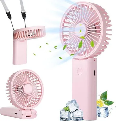 Obrázok produktu pre Mini ventilátor 3 v 1, nabíjateľný cez USB, s nastaviteľnou rýchlosťou a 3 rýchlosťami, vhodný do kancelárie a na cestovanie