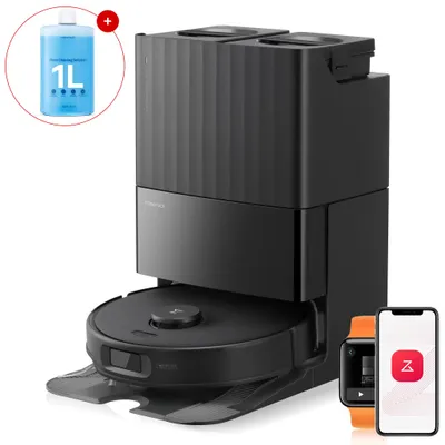 Produktbild von Roborock Qrevo Edge S5A Staubsauger Roboter 18.500 Pa(Upgrade von Qrevo Master) Dual Anti-Tangle, inkl. 1L Bodenreiniger, FlexiArm Design,Schwarz