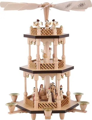 Immagine prodotto di Piramide da tavolo Presepe a 2 piani naturale altezza= 38cm NUOVO