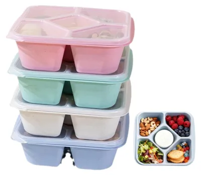 Produktbild von Set mit 4 Snackboxen, jeweils mit 5 Fächern