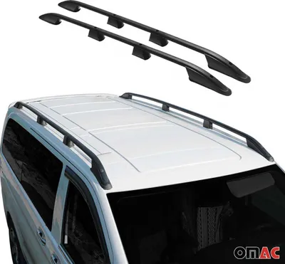 Produktbild von Dachreling Dachgepäckträger für VW Caddy III 2003-2015 L2 Langer Alu Schwarz 2x