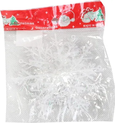 Zdjęcie produktu dla Zawieszka świąteczna Opalizująca śnieżynka 12 cm, kolor biały