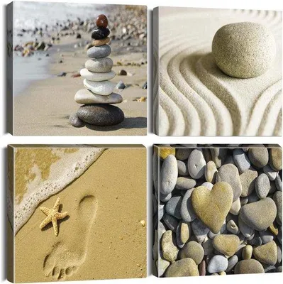 Productafbeelding van Moderne Muurkunst Canvas Prints voor Woondecoratie - 30 x 30 cm, 4 Stuks