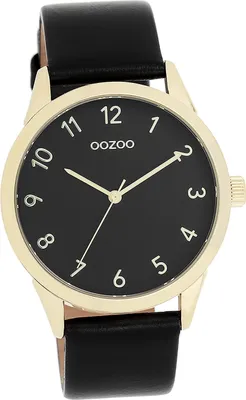 Produktbild von Oozoo Leder Damen Uhr Analog Quarzuhr Armband schwarz Timepieces D2UOC11329