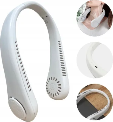 Zdjęcie produktu dla Przenośny Wentylator Na Szyję 4 W, Usb-C, 3 Tryby, Biały, Cichy, Z Podświetleniem, Relaksacyjny