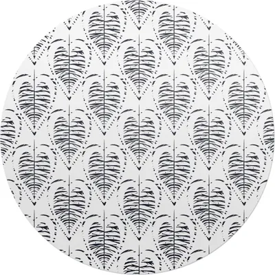 Produktbild von Retro-Symmetrieblätter – Bodenschutzmatte – Stuhlunterlage – Bürostuhlmatte – Rutschfeste Bodenmatte – Schutzmatte für Hartboden – fi 100 cm