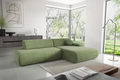Produktbild von Masseno Ecksofa DELTA R-S mit Schlaffunktion L-Form, Sofa mit Bettkasten, Wohnzimmersofa, Couch, Soffa, Bettsofa, Couchgarnitur- Grün, PUENTE 34