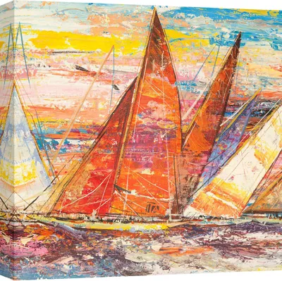 Produktbild von Segelboot Leinwandbuild - Luigi Florio, Regatta Pop - 50x50 cm