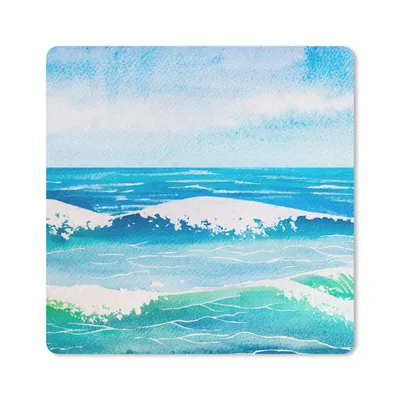 Produktbild von MuchoWow® Mauspad Mousepad Golf - Meer - Aquarell 20x20 cm - Mousepads - Maus Mat - Pad - Mausunterlage - Desk Mat - Bureauartikeln