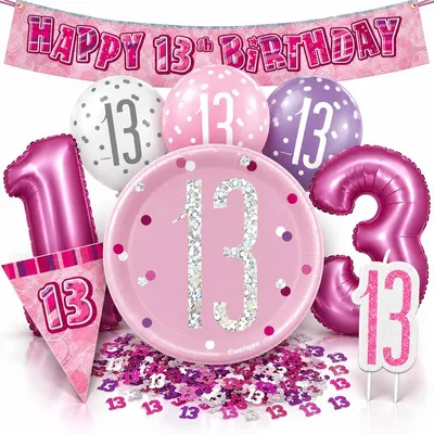 Produktbild von 13. Geburtstag Partyset zum Kindergeburtstag Deko