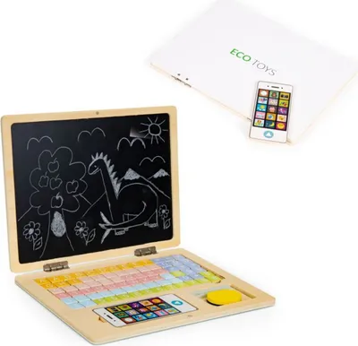 Zdjęcie produktu dla Magnetyczna tablica edukacyjna z literami na laptopie i cyframi