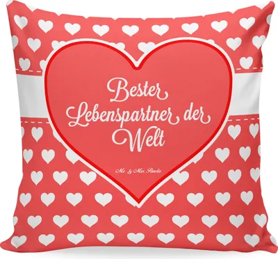 Produktbild von Mr. & Mrs. Panda zierkissen 40x40 Lebenspartner - Geschenk, Ehefrau, Kissen, kuschelkissen, verliebt, für sofa, Hochzeitstag, Dekokissen, Deko, Ehepartner, Liebe