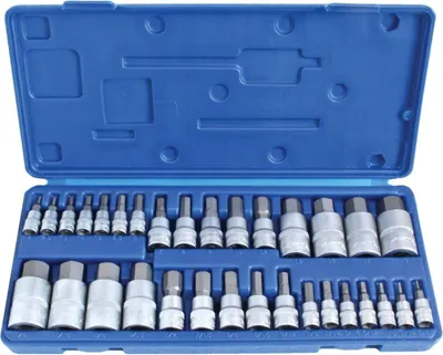 Immagine prodotto di Set-kit di bussole esagonali e inserti  1/4" 3/8" 1/2" ,in Cr-V, 32 pezzi